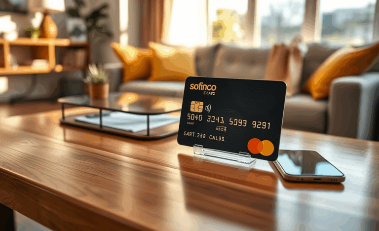 Illustration de la carte de crédit Sofinco avec un plafond flexible.