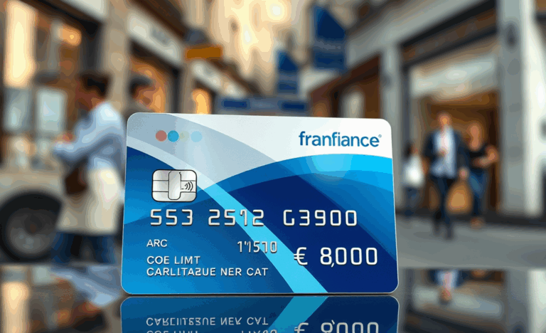 Image d'une Carte de Crédit Franfinance présentant une limite de crédit entre 2 500 € et 8 000 €
