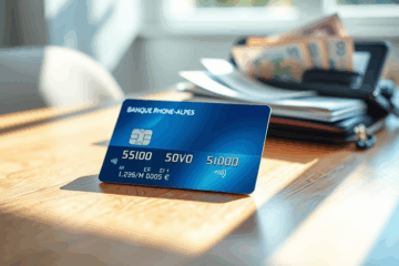 Image illustrant la carte de crédit de la Banque Rhône-Alpes avec une limite de 5000 €.